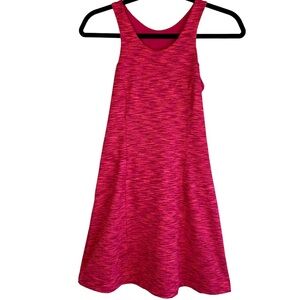 Outdoor Voices Racerback Tank Dress Athletic Space Dye Pink Fit & Flare Keyhole